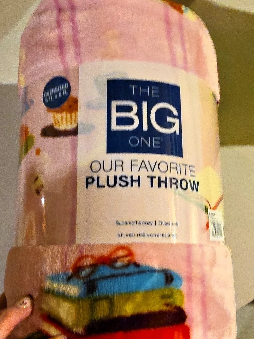 The Big One Our Favorite Plush Throw Pink & Blue